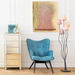 KARE Design Schilderij Touched Flower Boat Goud-Roze 100x80cm Fashion