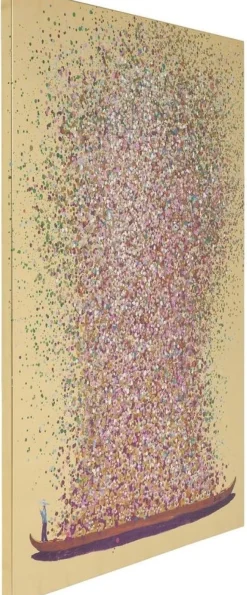 KARE Design Schilderij Touched Flower Boat Goud-Roze 100x80cm Fashion