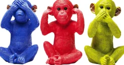 KARE Design Spaarpot Monkey Mizaru Blauw Online