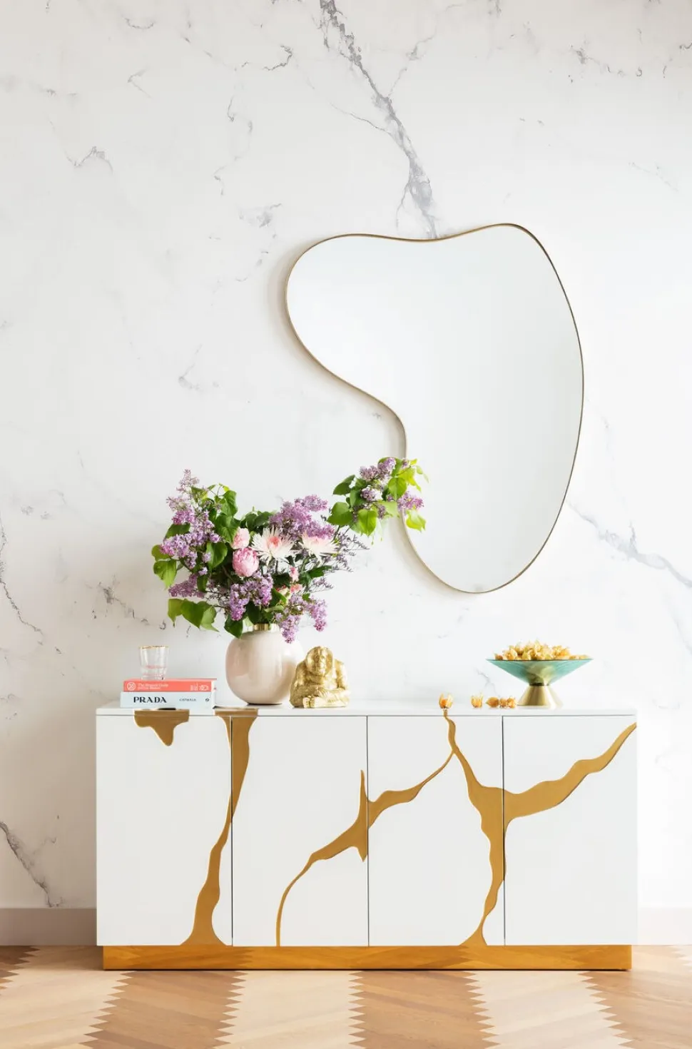 KARE Design Spiegel Shape Messing 110x120cm Clearance
