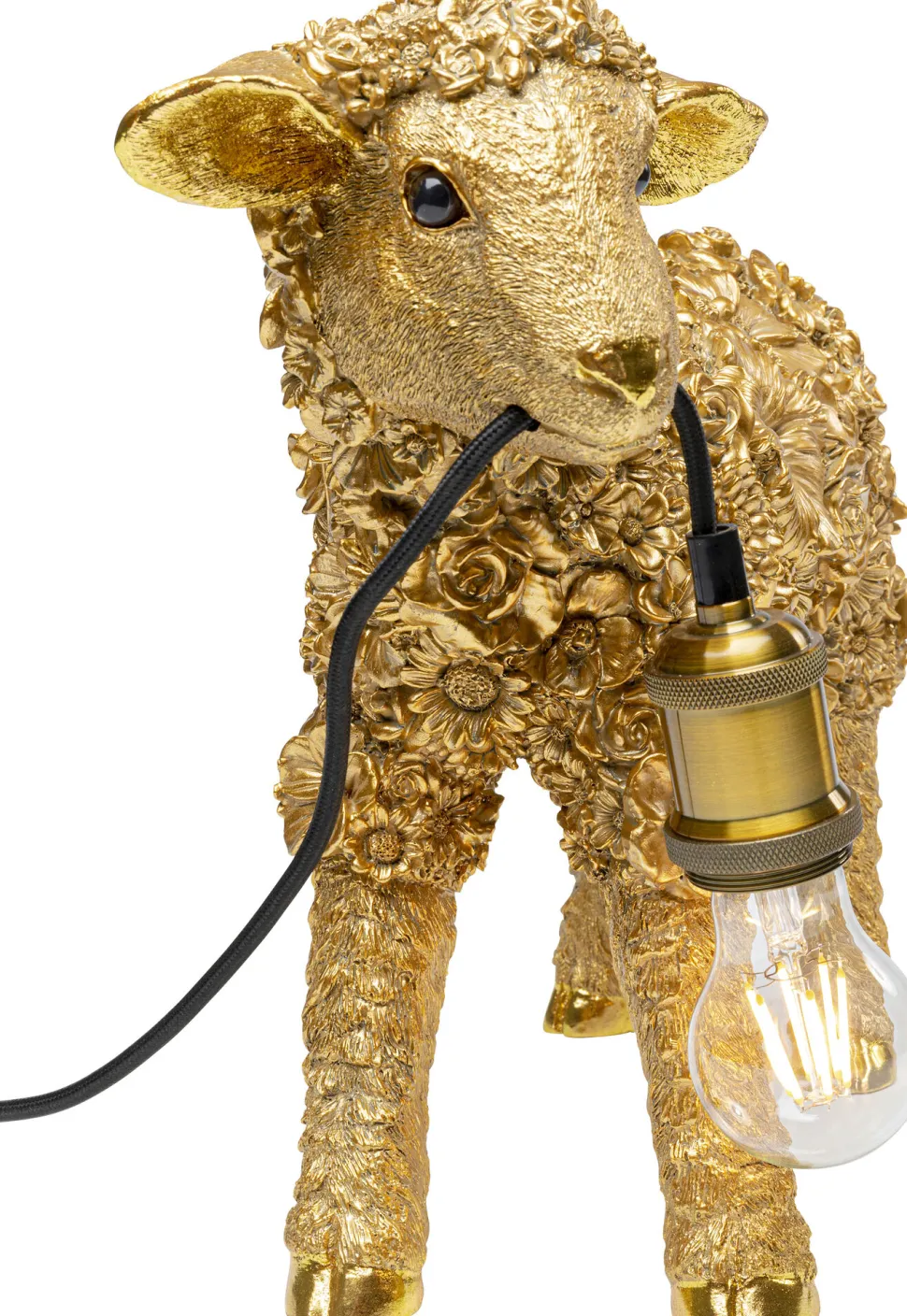 KARE Design Tafellamp Animal Flower Sheep Gold 36cm Fashion