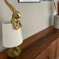 KARE Design Tafellamp Animal Rabbit Gold/White 50cm Clearance
