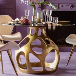 KARE Design Tafel Volcano Goud Ø120cm Fashion