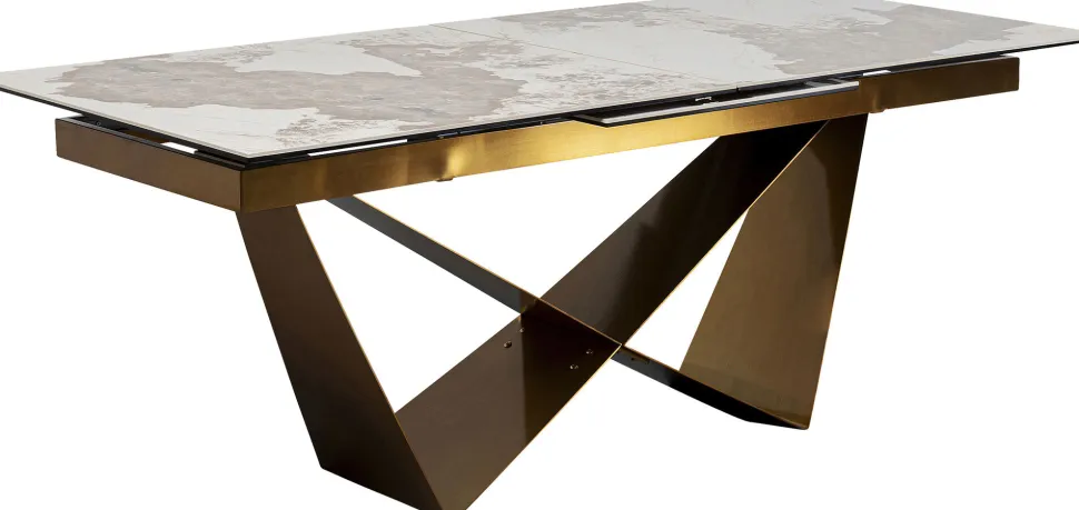 KARE Design Uitschuifbare Eettafel Connesso Brass 200(+60)x100cm Online