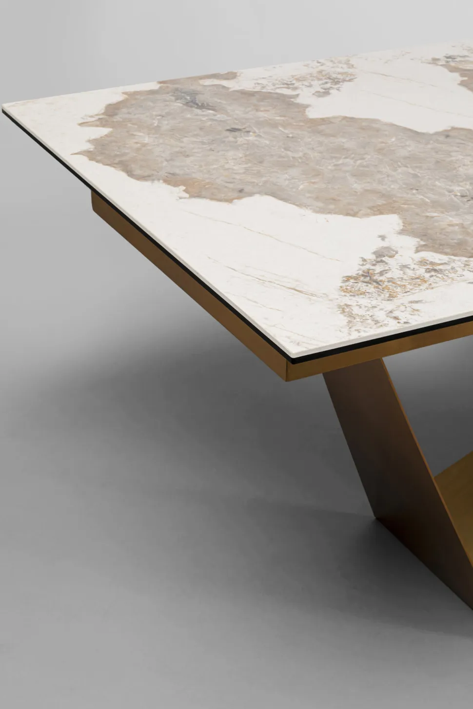 KARE Design Uitschuifbare Eettafel Connesso Brass 200(+60)x100cm Online