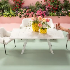 KARE Design Uitschuifbare Tafel Xenia White 140(+30+30)x80cm Store