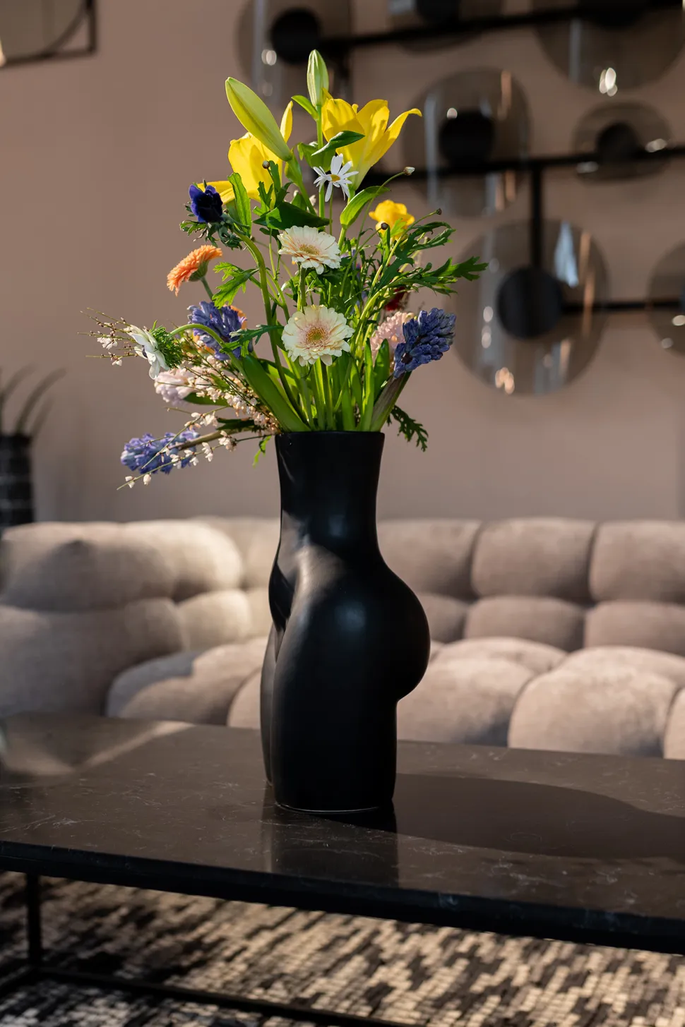 KARE Design Vaas Donna Black 40cm Outlet