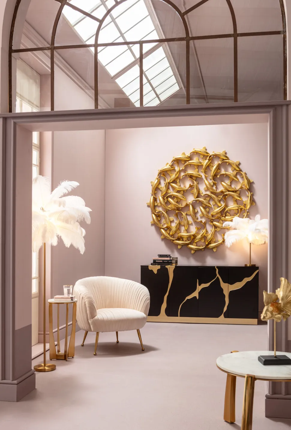 KARE Design Vloerlamp Feather Palm White 165cm Cheap