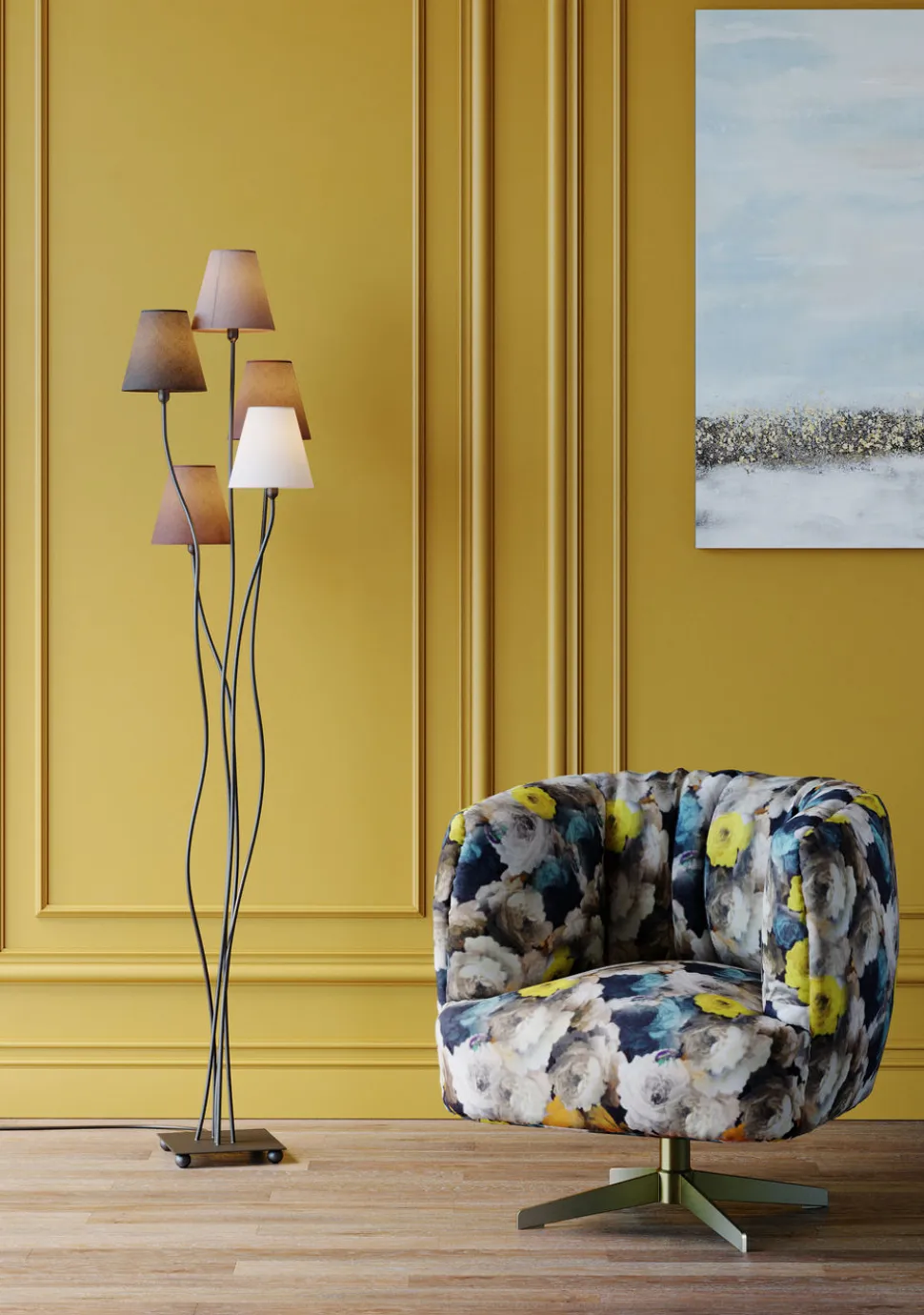 KARE Design Vloerlamp Flexible Mocca Vijf Hot