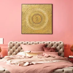 KARE Design Wanddecoratie Art Geometric Circle Goud 120x120cm Flash Sale