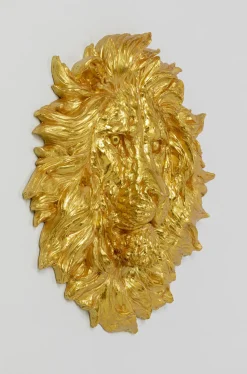 KARE Design Wanddecoratie Lion Head Gold 90x100cm Sale