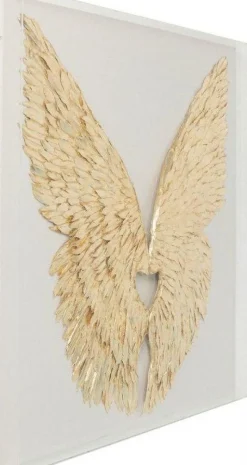 KARE Design Wanddecoratie Wings Goud-Wit 120x120cm Cheap