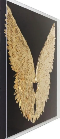 KARE Design Wanddecoratie Wings Goud-Zwart 120x120cm Fashion