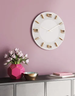KARE Design Wandklok Leonardo Wit-Goud Store