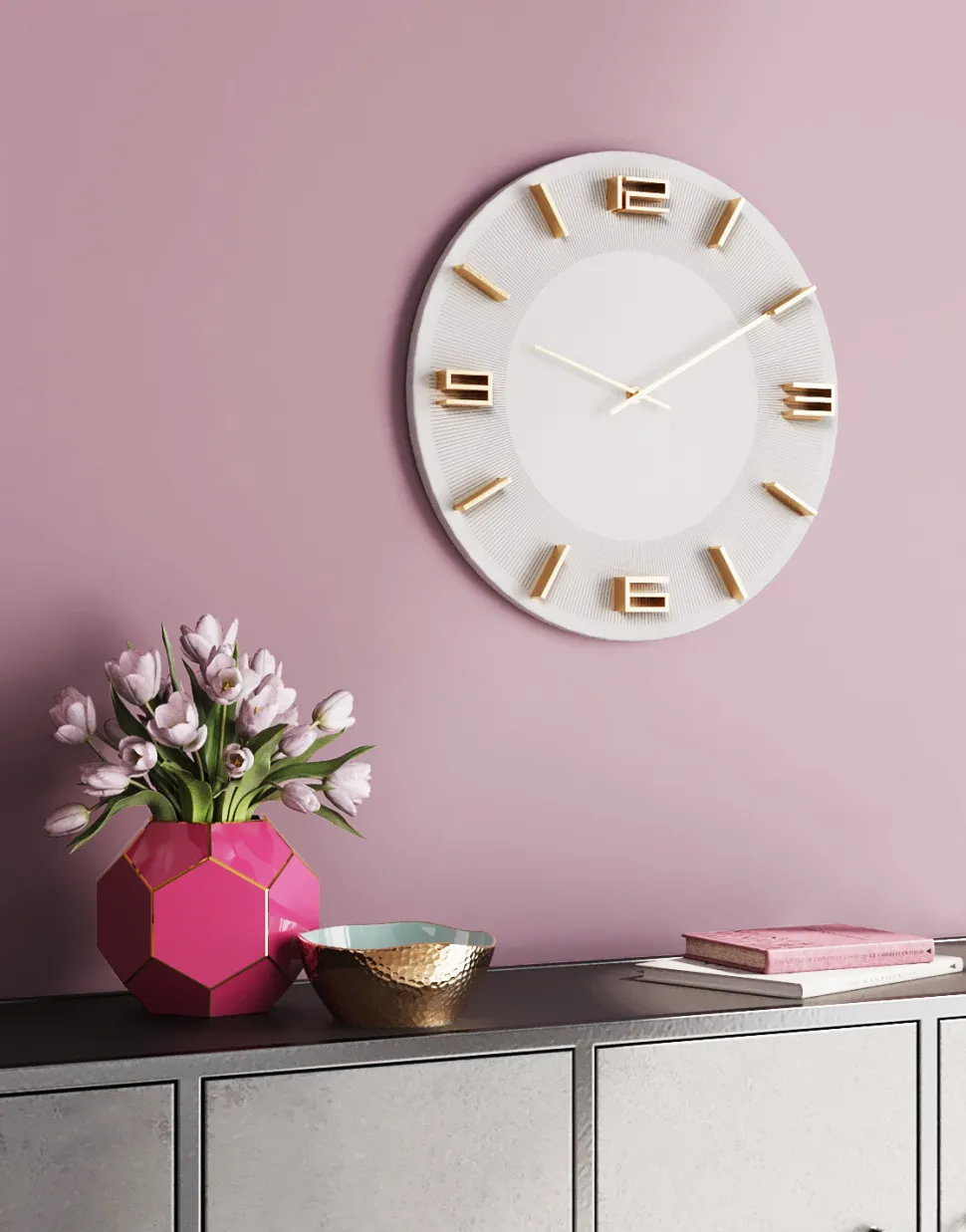 KARE Design Wandklok Leonardo Wit-Goud Store
