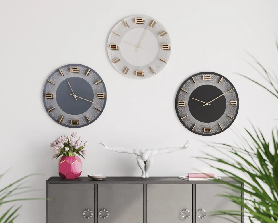 KARE Design Wandklok Leonardo Wit-Goud Store