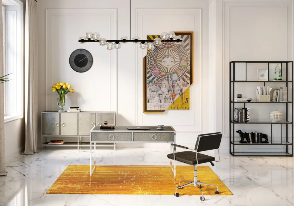 KARE Design Wandklok Leonardo Zwart-Goud 50cm Shop