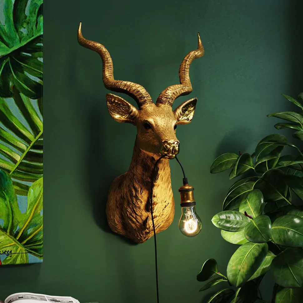 KARE Design Wandlamp Animal Goat Gold 45x74cm Fashion