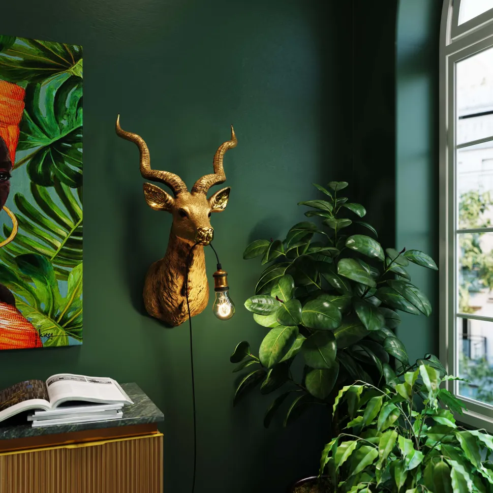 KARE Design Wandlamp Animal Goat Gold 45x74cm Fashion