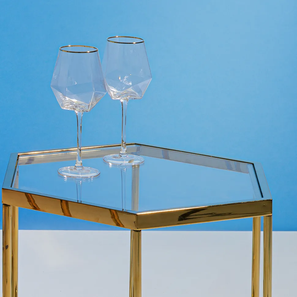 KARE Design Wijnglas Diamond Gouden Rand Hot