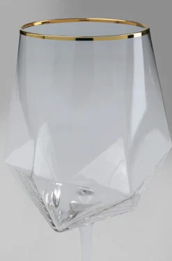 KARE Design Wijnglas Diamond Gouden Rand Hot